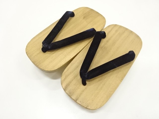 JAPANESE KIMONO / UNUSED VELVET THONG MENS PAULOWNIA GETA (23 CM) FOR